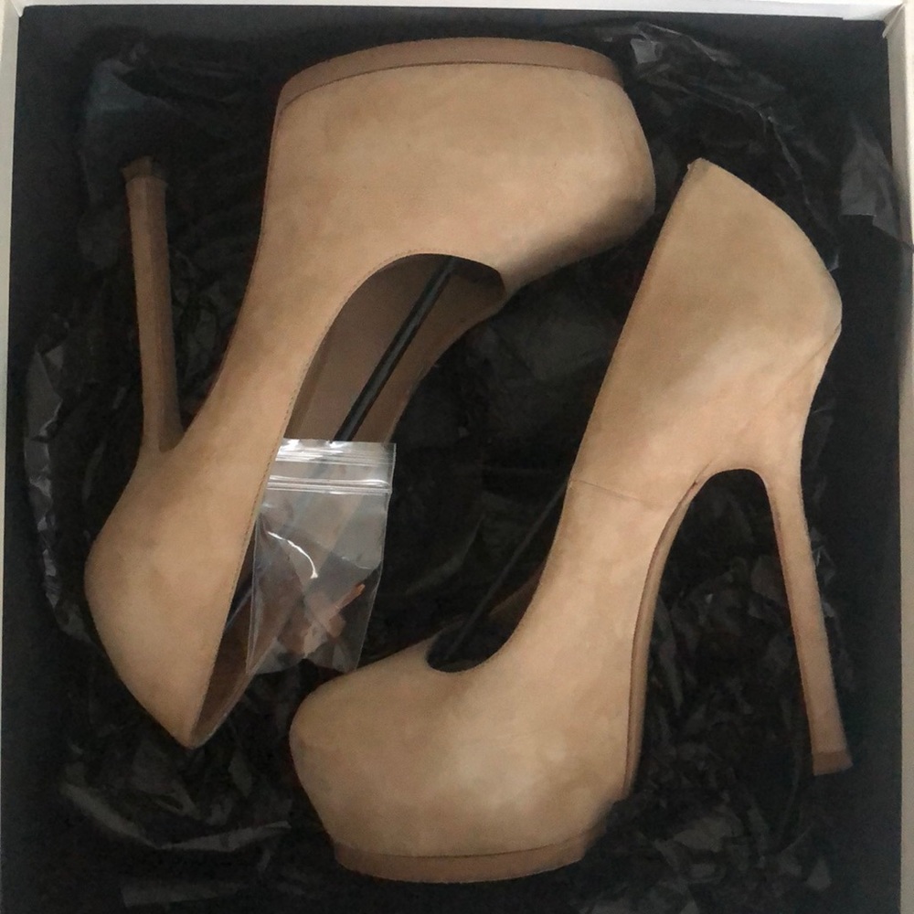 YSL Tribtoo 105 Pump Suede Nude - Picture 2 of 6